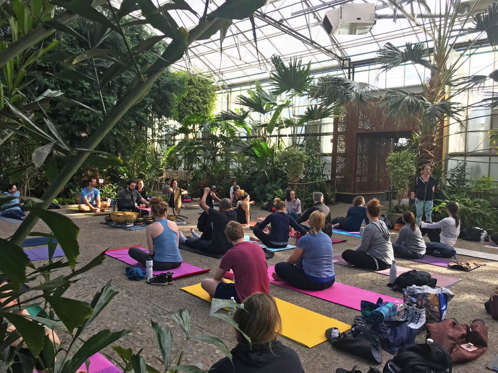 Yoga in the greenhouse – Fairmount Park Conservancy