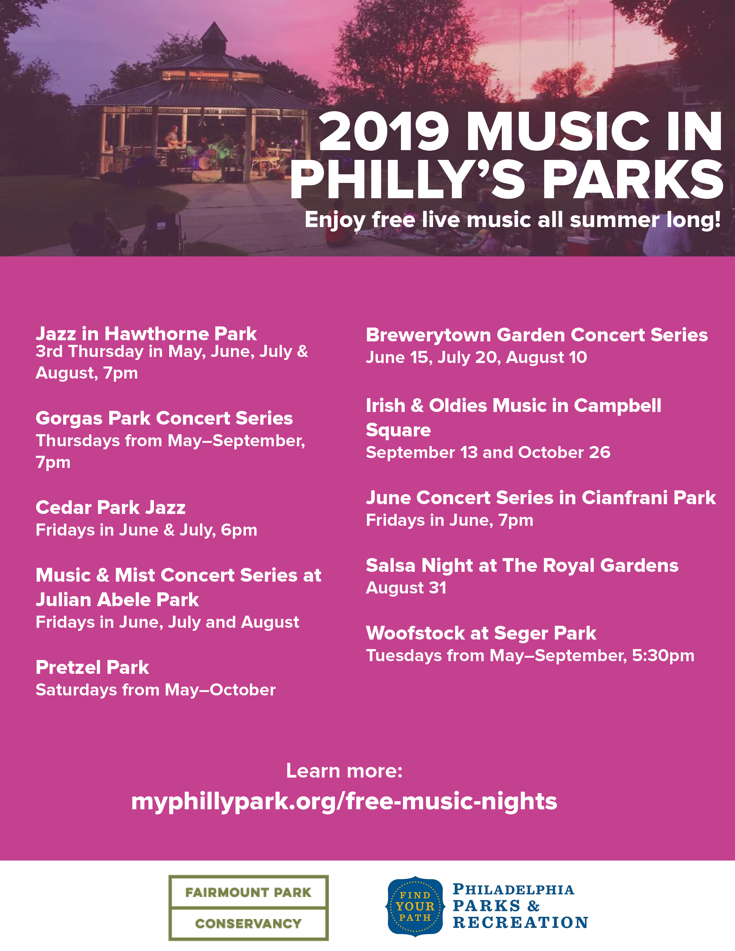 Where to enjoy free music in Philly's parks this summer Fairmount